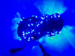 Гирлянда светодиодная 20 м , черный провод,200 LED,синий - картинка 1