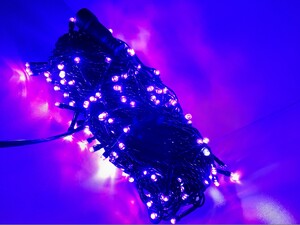 Гирлянда светодиодная 20 м , черный провод,200 LED,пурпурный - картинка 1